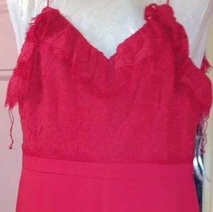 Aidan Mattox Crepe and lace gown.